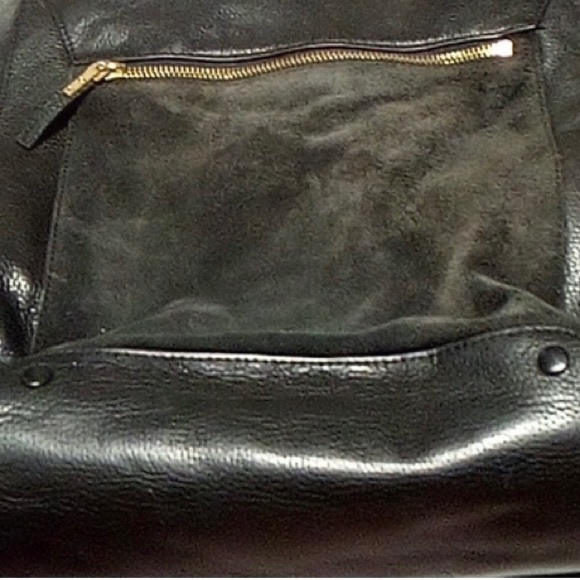 EUC Vince Camuto Black Leather & Suede Satchel/Shoulder Bag - Picture 7 of 9